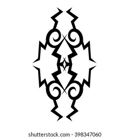 Tattoo tribal vector design sketch. Single sleeve pattern arm. Simple logo. Designer isolated abstract element for arm, leg , shoulder men and women on white background.