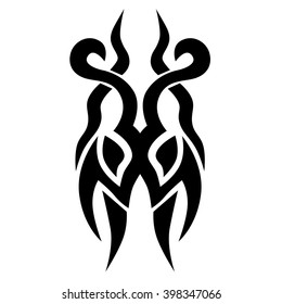 Tattoo tribal vector design sketch. Single sleeve pattern arm. Simple logo. Designer isolated abstract element for arm, leg , shoulder men and women on white background.