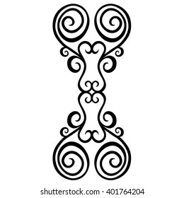 Tattoo tribal vector design sketch. Single sleeve pattern arm. Simple logo. Designer isolated abstract element for arm, leg , shoulder men and women on white background. 