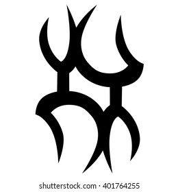 Tattoo tribal vector design sketch. Single sleeve pattern arm. Simple logo. Designer isolated abstract element for arm, leg , shoulder men and women on white background. 