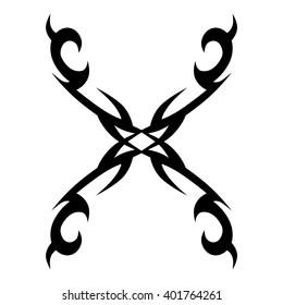 Tattoo tribal vector design sketch. Single sleeve pattern arm. Simple logo. Designer isolated abstract element for arm, leg , shoulder men and women on white background. 