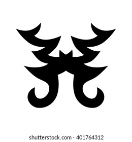 Tattoo tribal vector design sketch. Single sleeve pattern arm. Simple logo. Designer isolated abstract element for arm, leg , shoulder men and women on white background. 