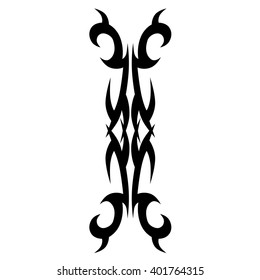 Tattoo tribal vector design sketch. Single sleeve pattern arm. Simple logo. Designer isolated abstract element for arm, leg , shoulder men and women on white background. 