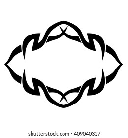 Tattoo tribal vector design sketch. Frame  black  pattern. Simple logo. Designer isolated abstract element on white background.
