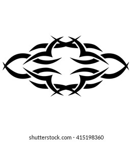 Tattoo tribal vector design sketch. Single sleeve pattern arm. Simple logo. Designer isolated abstract element for arm, leg , shoulder men and women on white background. 