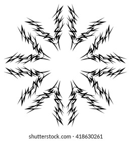 Tattoo tribal vector design sketch. Single circle pattern. Simple logo. Designer isolated abstract element for arm, leg , shoulder men and women on white background.
