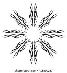 Tattoo tribal vector design sketch. Single circle pattern. Simple logo. Designer isolated abstract element for arm, leg , shoulder men and women on white background.