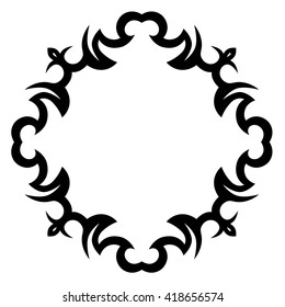 Tattoo tribal vector design sketch. Single frame pattern. Simple logo. Designer isolated abstract element on white background.