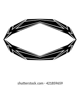 Tattoo tribal vector design sketch. Single frame pattern. Simple logo. Designer isolated abstract element on white background.
