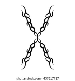 Tattoo tribal vector design sketch. Single sleeve pattern arm. Simple logo. Designer isolated abstract element for arm, leg , shoulder men and women on white background.