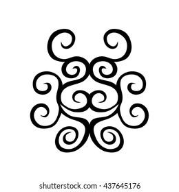 Tattoo tribal vector design sketch. Single sleeve pattern arm. Simple logo. Designer isolated abstract element for arm, leg , shoulder men and women on white background.