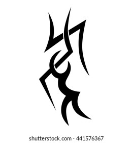 Tattoo tribal vector design sketch. Single sleeve pattern arm. Simple logo. Designer isolated abstract element for arm, leg , shoulder men and women on white background.