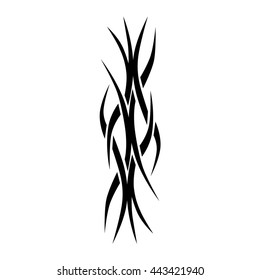 Tattoo tribal vector design sketch. Single sleeve pattern arm. Simple logo. Designer isolated abstract element for arm, leg , shoulder men and women on white background.