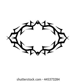 Tattoo tribal vector design sketch. Single frame pattern. Simple logo. Designer isolated abstract element on white background.