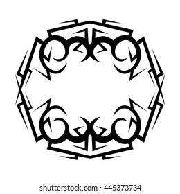Tattoo tribal vector design sketch. Single frame pattern. Simple logo. Designer isolated abstract element on white background.