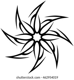 Tattoo Tribal Vector Design Sketch. Circle Pattern. Simple Logo. Designer Isolated Abstract Element On White Background.
