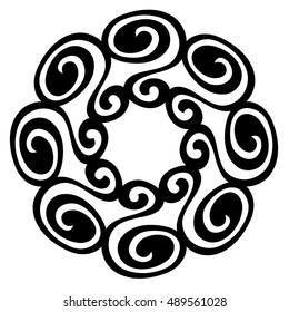 Tattoo tribal vector design sketch. Single circle pattern. Simple logo. Designer isolated abstract element for arm, leg , shoulder men and women on white background.