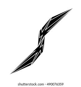 Tattoo tribal vector design sketch. Single sleeve pattern arm. Simple logo. Designer isolated abstract element for arm, leg , shoulder men and women on white background.