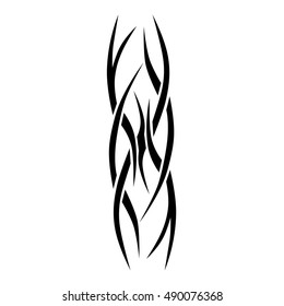 Tattoo tribal vector design sketch. Single sleeve pattern arm. Simple logo. Designer isolated abstract element for arm, leg , shoulder men and women on white background.