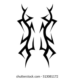 Tattoo tribal vector design sketch. Single sleeve pattern arm. Simple logo. Designer isolated abstract element for arm, leg , shoulder men and women on white background. 