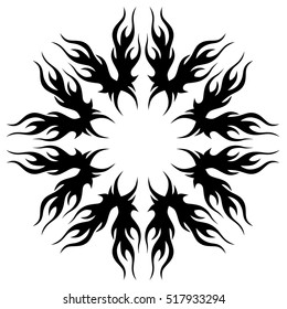 Tattoo tribal vector design sketch. Single circle pattern. Simple logo. Designer isolated abstract element for arm, leg , shoulder men and women on white background.