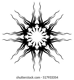 Tattoo tribal vector design sketch. Single circle pattern. Simple logo. Designer isolated abstract element for arm, leg , shoulder men and women on white background.