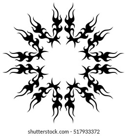 Tattoo tribal vector design sketch. Single circle pattern. Simple logo. Designer isolated abstract element for arm, leg , shoulder men and women on white background.