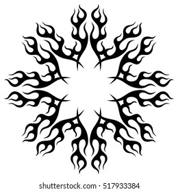 Tattoo tribal vector design sketch. Single circle pattern. Simple logo. Designer isolated abstract element for arm, leg , shoulder men and women on white background.