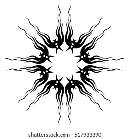 Tattoo tribal vector design sketch. Single circle pattern. Simple logo. Designer isolated abstract element for arm, leg , shoulder men and women on white background.