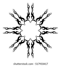 Tattoo tribal vector design sketch. Single circle pattern. Simple logo. Designer isolated abstract element for arm, leg , shoulder men and women on white background.