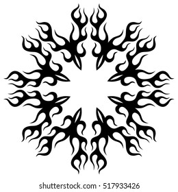 Tattoo tribal vector design sketch. Single circle pattern. Simple logo. Designer isolated abstract element for arm, leg , shoulder men and women on white background.