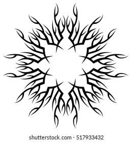 Tattoo tribal vector design sketch. Single circle pattern. Simple logo. Designer isolated abstract element for arm, leg , shoulder men and women on white background.