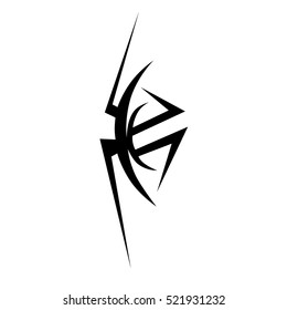 Tattoo tribal vector design sketch. Single sleeve pattern arm. Simple logo. Designer isolated abstract element for arm, leg , shoulder men and women on white background.