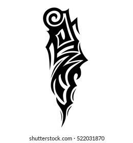 Tattoo tribal vector design sketch. Single sleeve pattern arm. Simple logo. Designer isolated abstract element for arm, leg , shoulder men and women on white background.