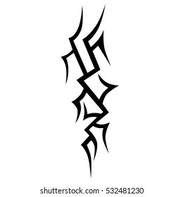 Tattoo tribal vector design sketch. Single sleeve pattern arm. Simple logo. Designer isolated abstract element for arm, leg , shoulder men and women on white background.