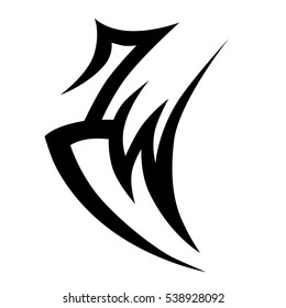 Tattoo tribal vector design sketch. Single sleeve pattern arm. Simple logo. Designer isolated abstract element for arm, leg , shoulder men and women on white background.