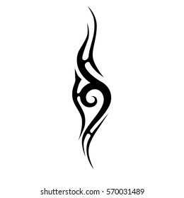 Tattoo tribal vector design sketch. Single sleeve pattern arm. Simple logo. Designer simple element for arm, leg , shoulder men and women. Abstract  illustration.