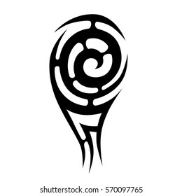 Tattoo tribal vector design sketch. Single sleeve pattern arm. Simple logo. Designer simple element for arm, leg , shoulder men and women. Abstract  illustration.