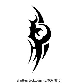 Tattoo tribal vector design sketch. Single sleeve pattern arm. Simple logo. Designer simple element for arm, leg , shoulder men and women. Abstract  illustration.