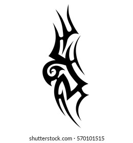 Tattoo tribal vector design sketch. Single sleeve pattern arm. Simple logo. Designer simple element for arm, leg , shoulder men and women. Abstract  illustration.