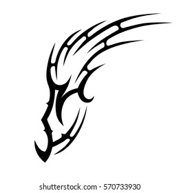 Tattoo tribal vector design sketch. Single sleeve pattern arm. Simple logo. Designer simple element for arm, leg , shoulder men and women. Abstract  illustration.