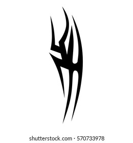 Tattoo tribal vector design sketch. Single sleeve pattern arm. Simple logo. Designer simple element for arm, leg , shoulder men and women. Abstract  illustration.