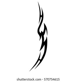 Tattoo tribal vector design sketch. Single sleeve pattern arm. Simple logo. Designer simple element for arm, leg , shoulder men and women. Abstract  illustration.