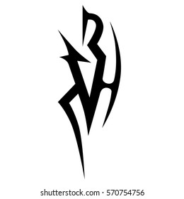 Tattoo tribal vector design sketch. Single sleeve pattern arm. Simple logo. Designer simple element for arm, leg , shoulder men and women. Abstract  illustration.