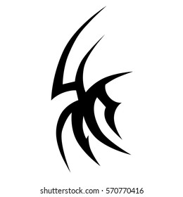Tattoo tribal vector design sketch. Single sleeve pattern arm. Simple logo. Designer simple element for arm, leg , shoulder men and women. Abstract  illustration.