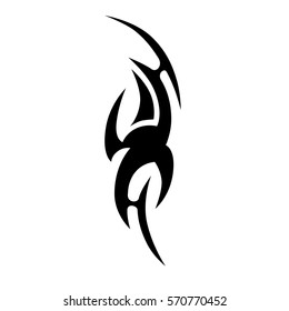 Tattoo tribal vector design sketch. Single sleeve pattern arm. Simple logo. Designer simple element for arm, leg , shoulder men and women. Abstract  illustration.