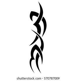 Tattoo tribal vector design sketch. Single sleeve pattern arm. Simple logo. Designer simple element for arm, leg , shoulder men and women. Abstract  illustration.