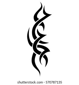 Tattoo tribal vector design sketch. Single sleeve pattern arm. Simple logo. Designer simple element for arm, leg , shoulder men and women. Abstract  illustration.