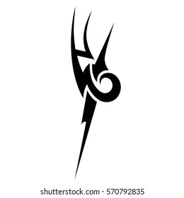 Tattoo tribal vector design sketch. Single sleeve pattern arm. Simple logo. Designer simple element for arm, leg , shoulder men and women. Abstract  illustration.