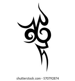 Tattoo tribal vector design sketch. Single sleeve pattern arm. Simple logo. Designer simple element for arm, leg , shoulder men and women. Abstract  illustration.